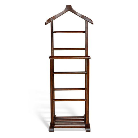 REFILYA Twin Valet Suit Stand for Men/Women Wooden Coat and Shoe Rack Suitable for Usage at Offices/Houses/Bedrooms 47.2" %100 Beech Wood Handmade Sturdy Easy Setup Classy Clothing Valet Standing Coat Rack